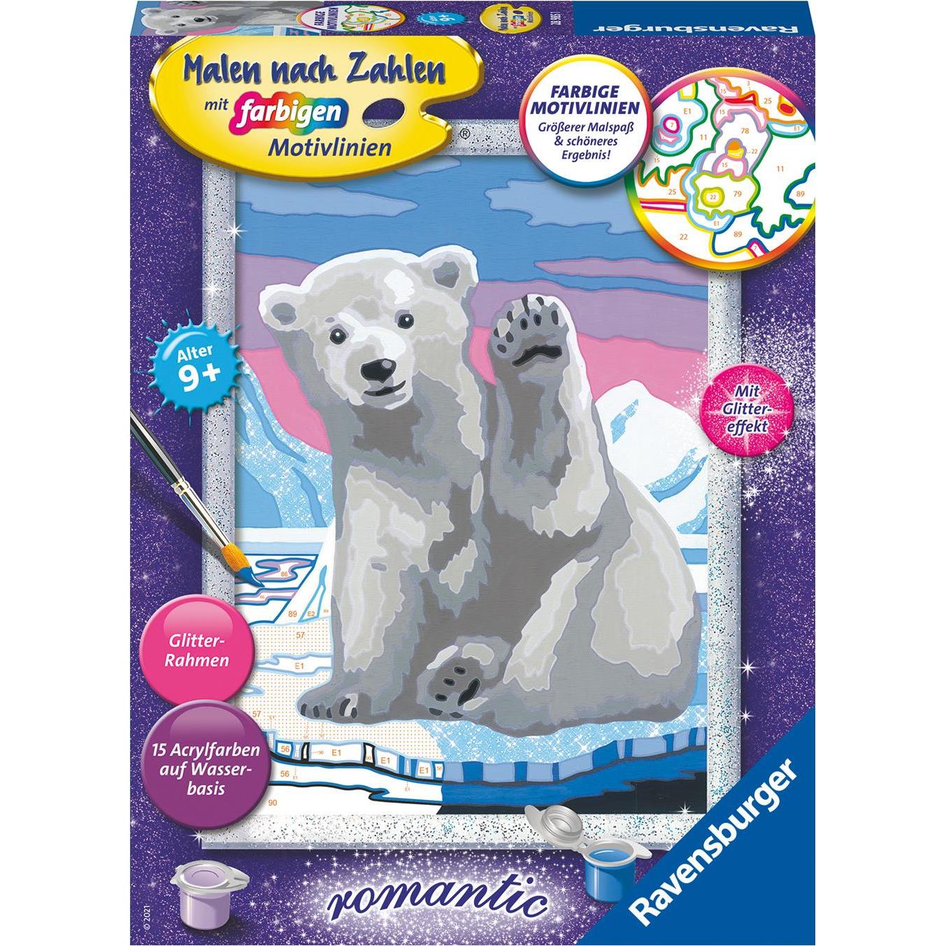 Ravensburger Malen nach Zahlen 28985 - Hallo, kleiner Eisbär!