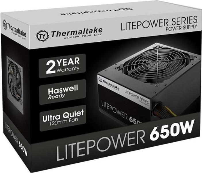 Actual product image Thermaltake Power supply Litepower II Black 650W PS-LTP-0650NPCNEU-2 (650 W, active, 120 mm) (650 W)