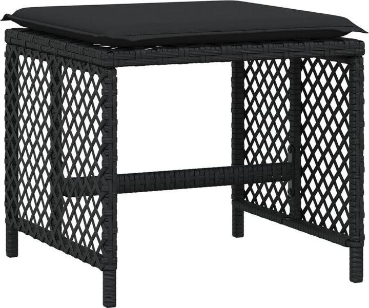 Actual product image vidaXL Garden furniture dining set garden set seating group 17pcs black poly rattan (330 cm)