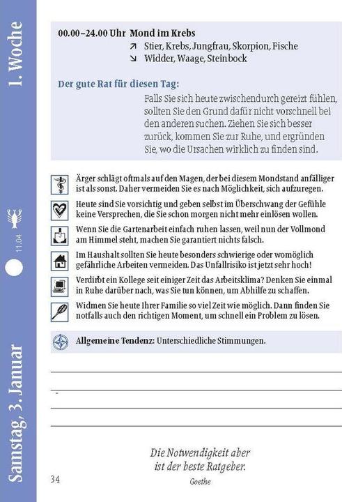 Actual product image Heyne Ludwig Lunar calendar for every day 2026 (10.5 x 14 cm)