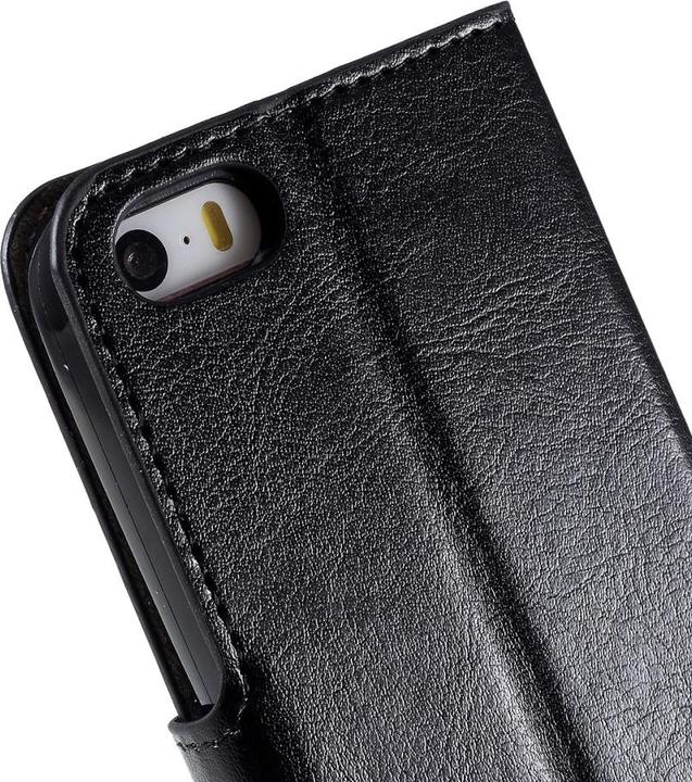 Produktbild Ueli Express iPhone SE 2016 / 5s / 5 Buch Etui Tasche Kunstleder mit Kartenfach Schwarz (Apple iPhone 5, Apple iPhone 5s)