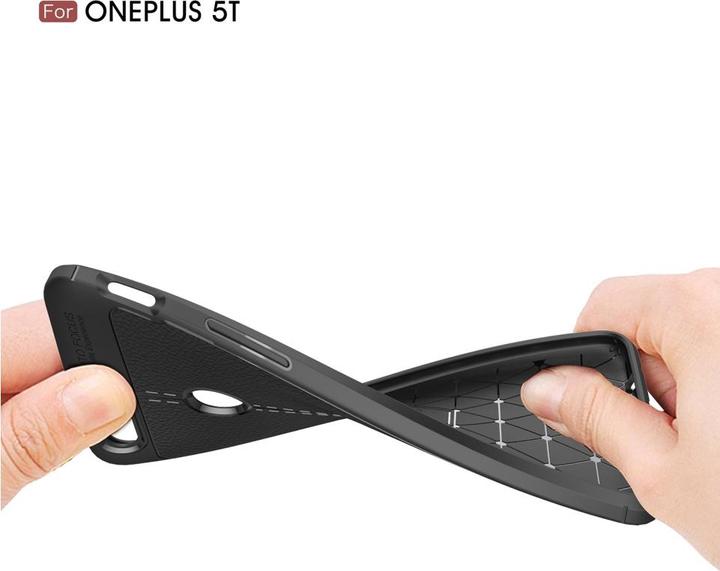Actual product image Screenguard OnePlus 5T Case Leather Design TPU Cover (OnePlus 5T)