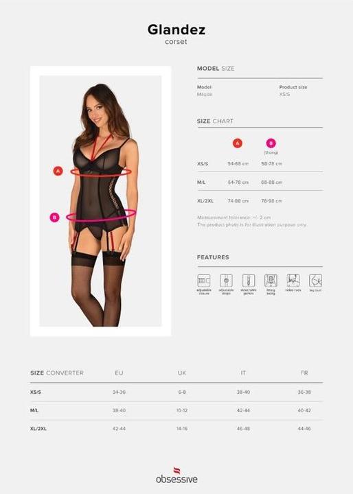 Produktbild Obsessive Glandez Korsett Xl/Xxl (XL, XXL)