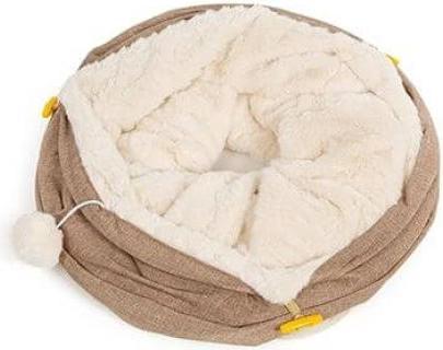 Actual product image CanadianCat Cat tunnel with cuddly fur beige XXL (35 cm, Beige)