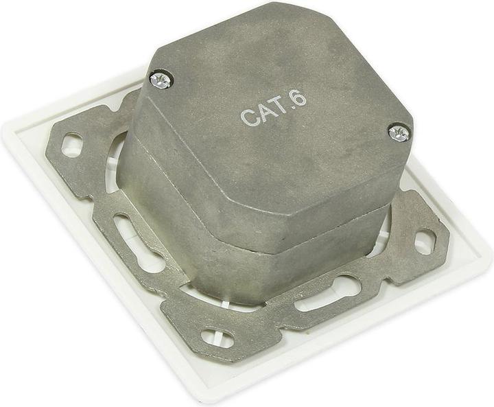 Actual product image Good Connections Network socket Cat. 6, 2xRJ45, shielded, universal incl. surface-mounted housing, DESIGN-FAITHFUL