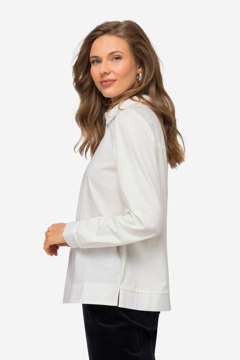 Produktbild Laurasøn Bluse, Materialmix, Eisbär-Motiv, Kragen, Langarm (XL)