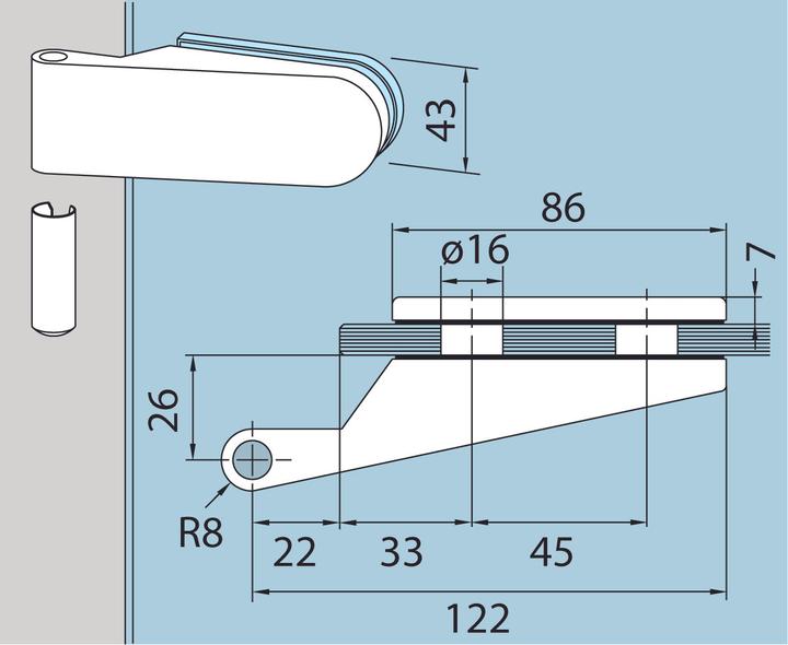 Actual product image Dormakaba Glass door hinge Studio Rondo
