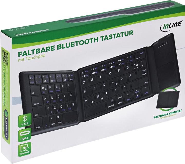 Actual product image InLine ® Faltbare Bluetooth Tastatur mit Touchpad, schwarz (DE, Wireless)
