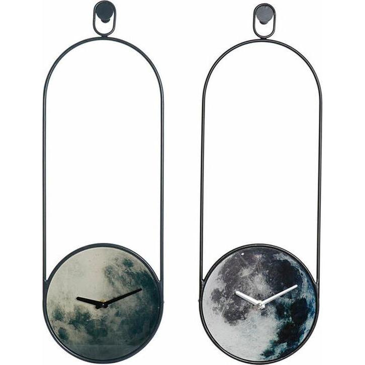 DKD Home Decor, Orologio da parete, Wanduhr Kristall Grau Eisen (20 x 4.5 x 60 cm) (2 pcs)