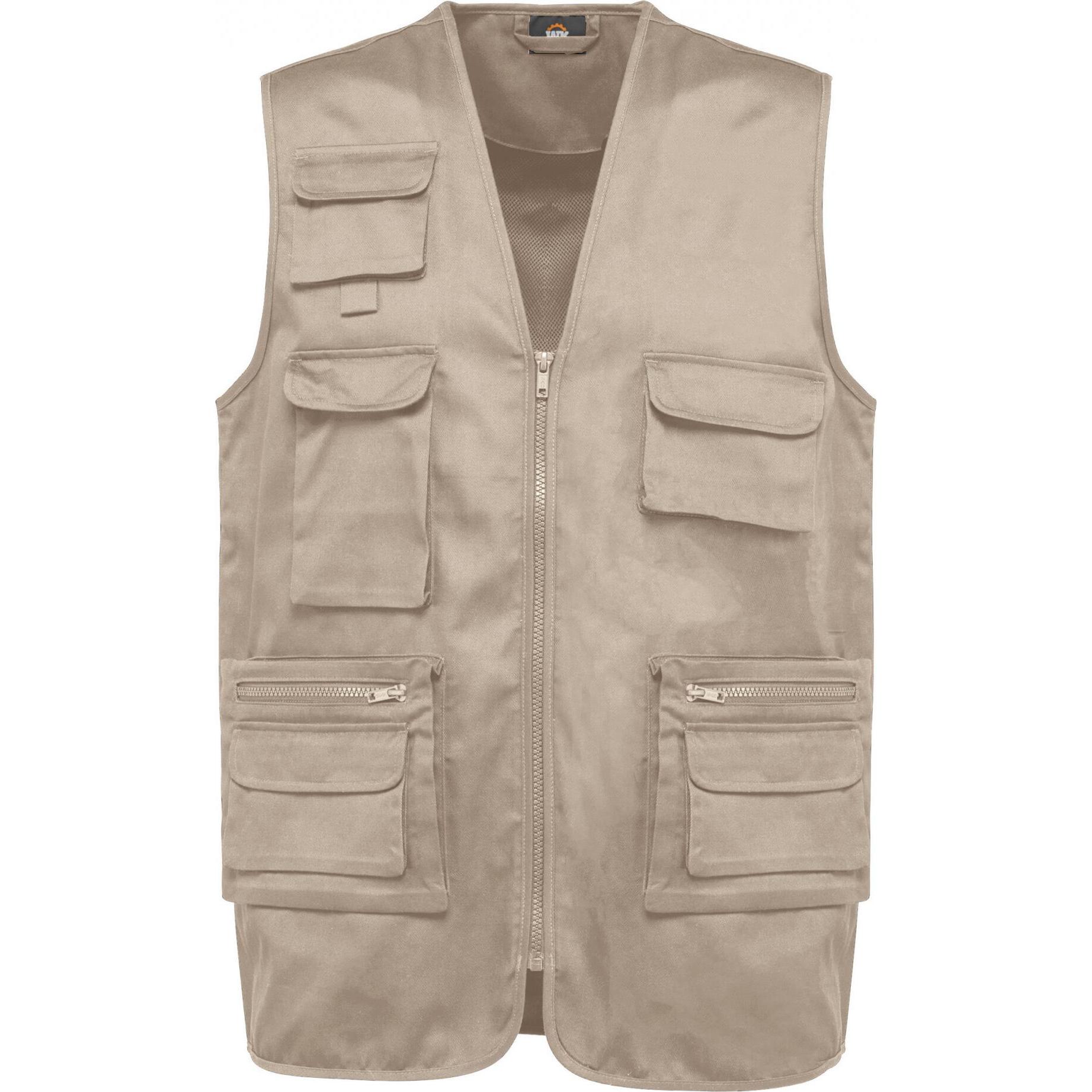 Kariban, Weste, Gefütterte Polycotton-Multitaschen-Weste, Beige, (4XL)