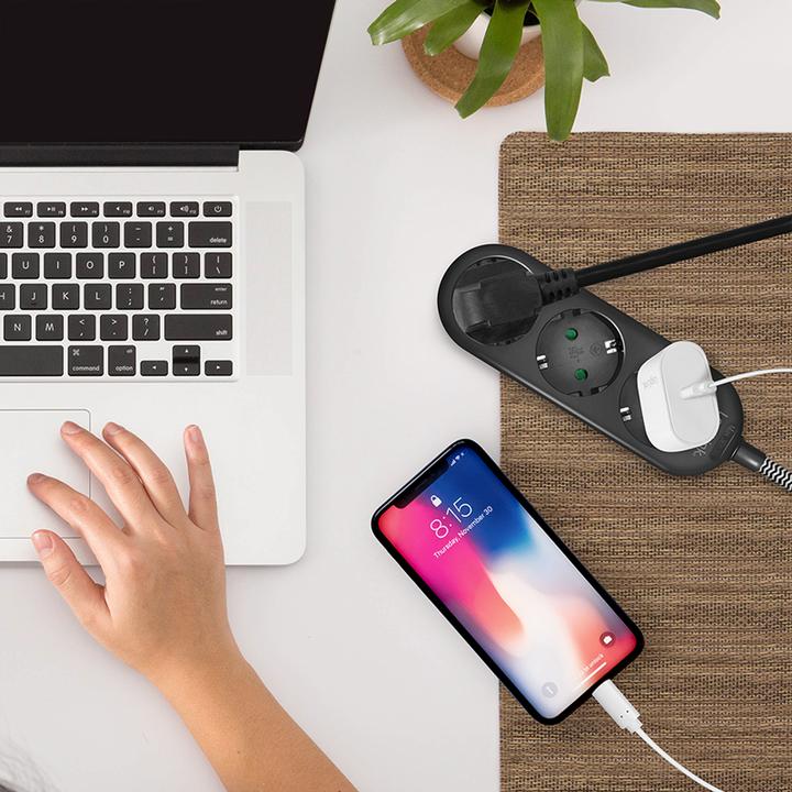 Produktbild LogiLink Steckdosenleiste,3xCEE 7/3,Textilkabel (3x, CEE 7/3, 1.50 m)