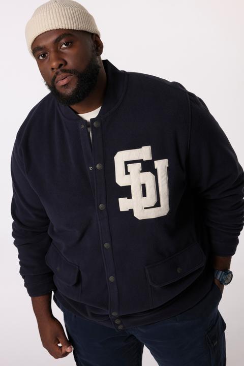 Immagine prodotto Sthuge Giacca in pile con collo in stile college e applicazione in bouclé, fino alla tg. 8XL (8XL)