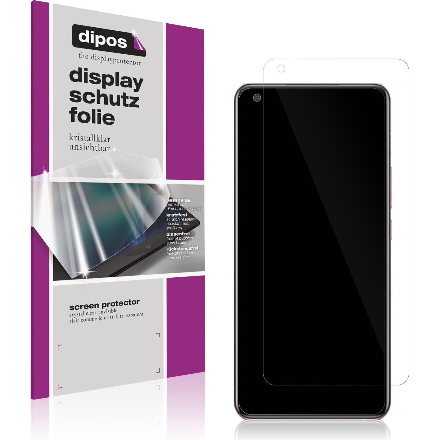Dipos Displayschutzfolie Crystalclear (5 Stück, Vivo X50), Smartphone Schutzfolie, Transparent