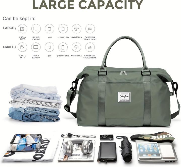 Produktbild Only-Bags.Store Grosse Kapazität Travel Overnight Bag, Solid Color Vielseitige Duffle Bag, leichte Business Trip