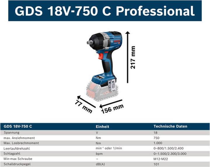 Produktbild Bosch Professional GDS 18V-750 C