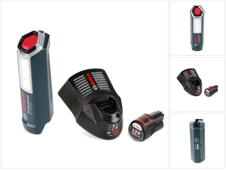Image du produit Bosch Professional GLI 12V-300 Lampe sans fil + 1x Batterie GBA 12V 2,0 Ah + Chargeur GAL 1230 (300 lm)