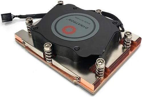 Dynatron J5 Raffreddatore AMD Genoa SP5 1U attivo in rame per la base della camera di vapore e l'aletta (27 mm)
