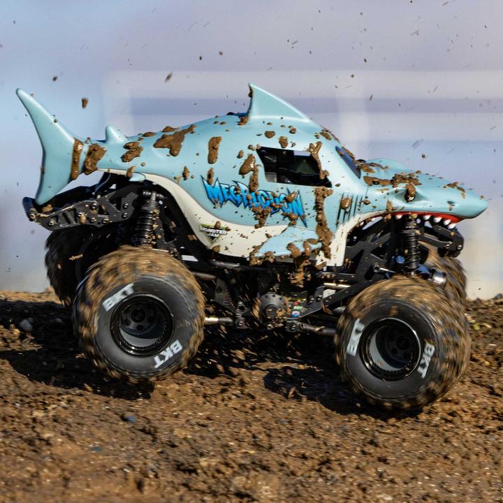 Actual product image Losi M.TRUCK MEGALODON RTR 4WD 1:18 EP Mini LMT Megalodon 2S Brushed - BLUE (Battery & Charger Included) (RTR Ready-to-Run)