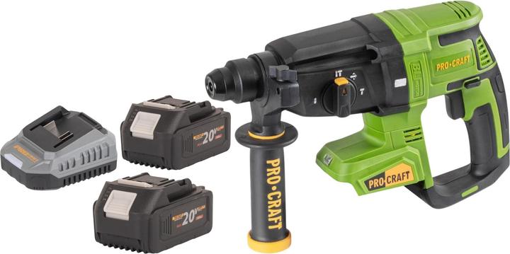Produktbild Procraft PHA40bb Akku Bohrhammer 20 V 2,6 J SDS plus Brushless + 2x Akku 4,0 Ah + Ladegerät