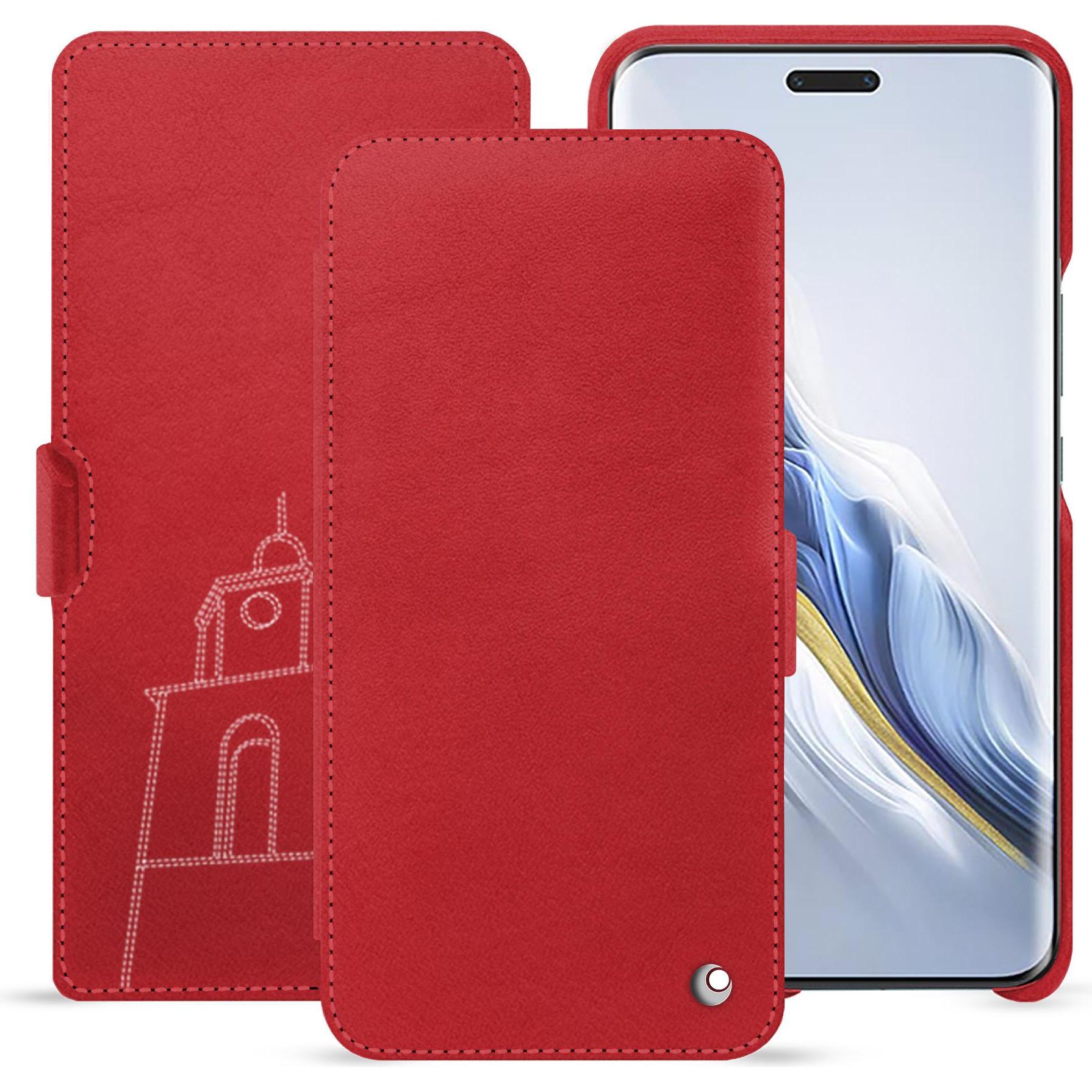 Noreve Lederschutzhülle horizontal (Honor Magic6 Pro), Smartphone Hülle, Rot