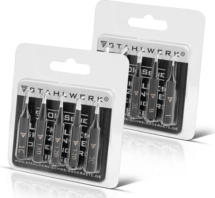 Image du produit Stahlwerk Kit professionnel de pannes de fer à souder pour fers à souder avec système 900M-T Set de 10 pannes (Mèche à souder)