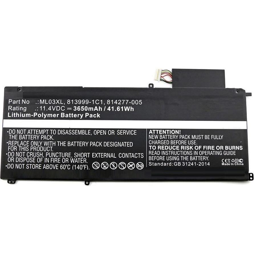CoreParts Laptop Battery for HP (1 Zellen, 3650 mAh), Notebook Akku, Schwarz