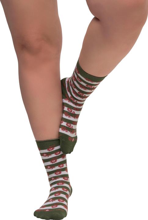 Immagine prodotto Ulla Popken Calzini in confezione da tre con fiorellini e orli arrotolati (confezione da 3, 50/56)