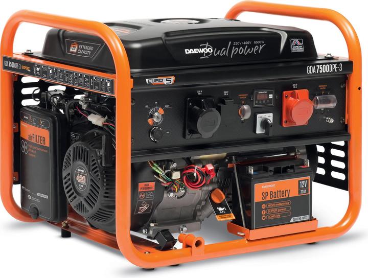 Produktbild Daewoo Power Products Benzin Stromerzeuger DUAL POWER (6000 W, 30 l)