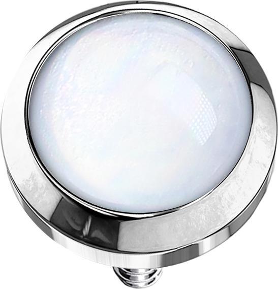 Immagine prodotto Star Piercing Dermal Anchor argento con pietra epossidica bianca (senza ottone, Acciaio chirurgico 316L)