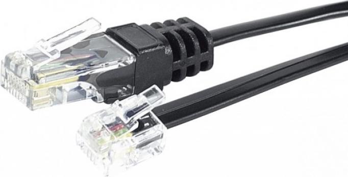 Actual product image Exertis Connect Telephone cable RJ11 plug to RJ45 plug black 10.0 m