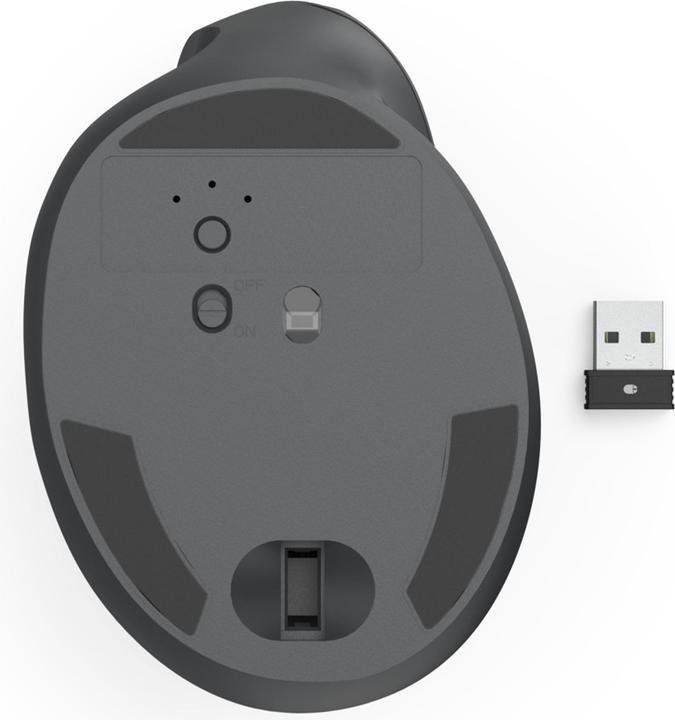 Actual product image Hama Vertikale, ergonomische Linkshänder-Maus „EWM-500L“, Funk, 7 Tasten,Schwarz (Wireless)