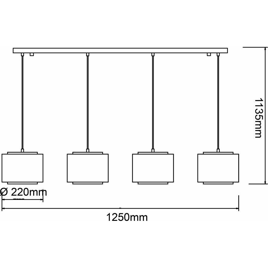 Thumbnail - Brilliant, Pendelleuchte, Odar E27 / PE4 / w/o bulbs Pendelleuchte, 4-flammig (E27)