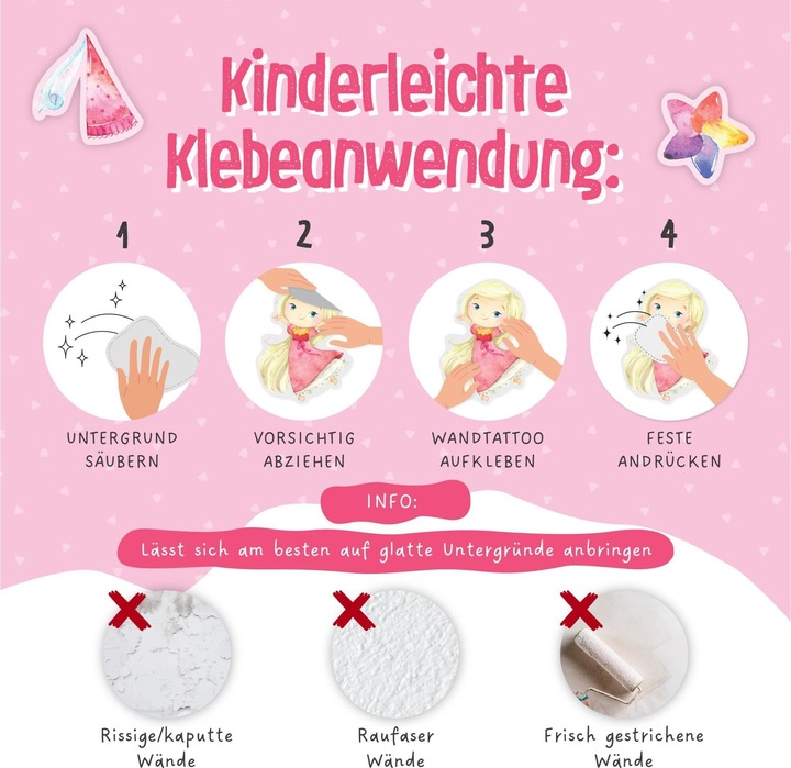 Image du produit Papierdrachen Stickers muraux - licorne (2 x 22 x 32 cm)