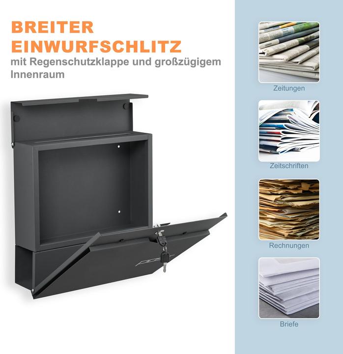 Productafbeelding Relaxdays Briefkasten mit Zeitungsfach