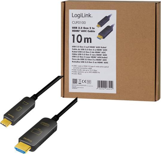 Immagine prodotto LogiLink cavo usb usb 3.2 usb-c a hdmi 10 m (10 m, HDMI, 2.0)