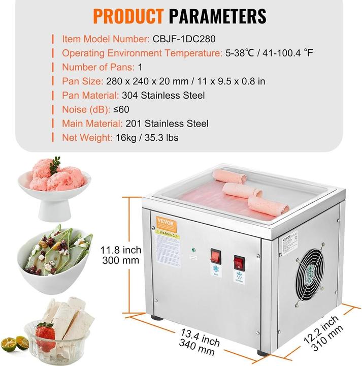 Produktbild Vevor Eis Rollen Maschine