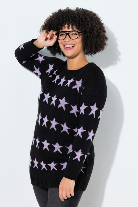 Produktbild Angel of Style Long-Pullover, oversized, Sterne, Ballon-Langarm (58, 60)