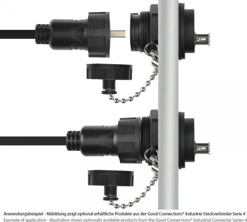 Produktbild Good Connections Alcasa IC04-U205. Stecker: USB A, Produktfarbe: Schwarz, Steckerverbindergeschlecht: Weiblich (USB-A)