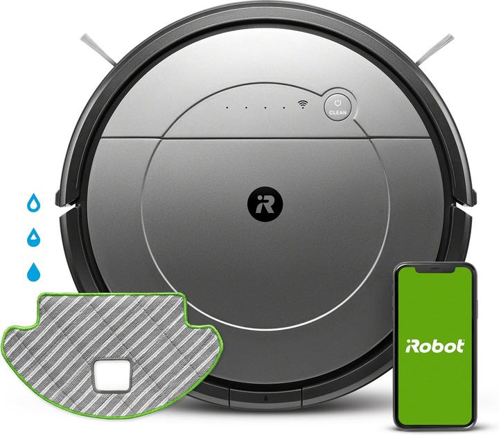 Produktbild iRobot Roomba Combo Staubsaugerroboter Kit 0,45 L beutellos Schwarz, Grau (Saugroboter)