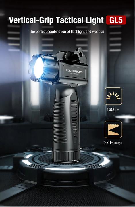Actual product image Klarus Weapon lamp GL5, 1,200 lumen (13.90 cm, 1200 lm)