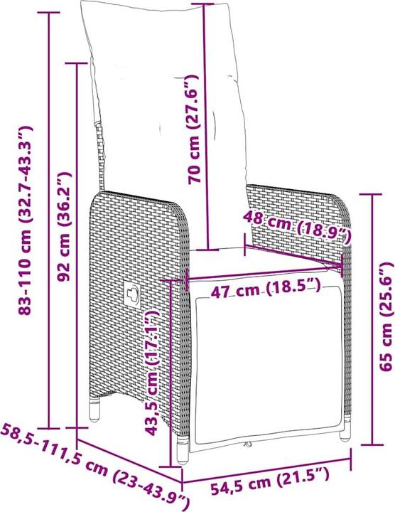 Image du produit vidaXL Bistro Set (190 x 90 x 75 cm)