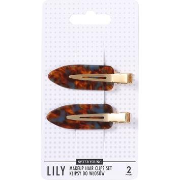 Galeria Hobby, Mollette + clip per capelli, Lily Hair Clips For Makeup Blue Coffee 2 Pieces (2 pz.)