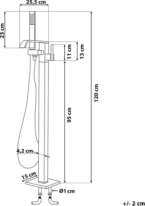 Actual product image Beliani Bath mixer free-standing matt black NIAGARA
