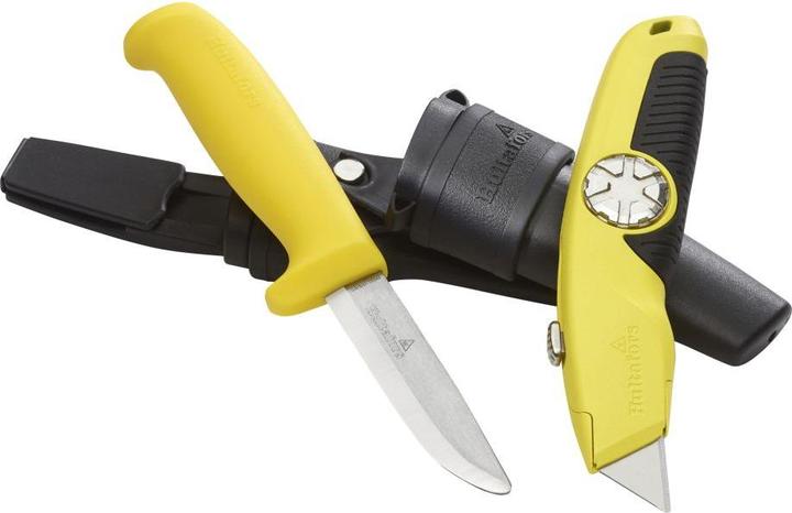 Actual product image Hultafors Set with 2 knives: SK safety knife + USRA trapezoid blade knife, double holster