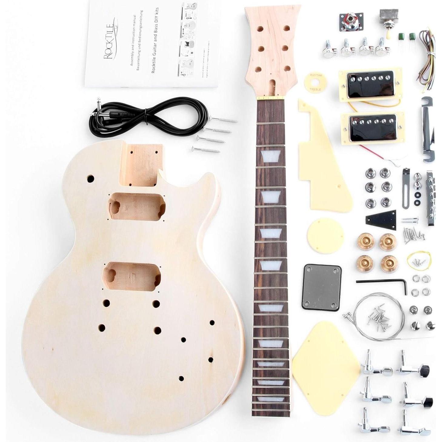 Rocktile DIY Single Cut Bausatz E-Gitarre (E-Gitarren Set, Aluminium, Mahagoni, Pappel) (00027983)