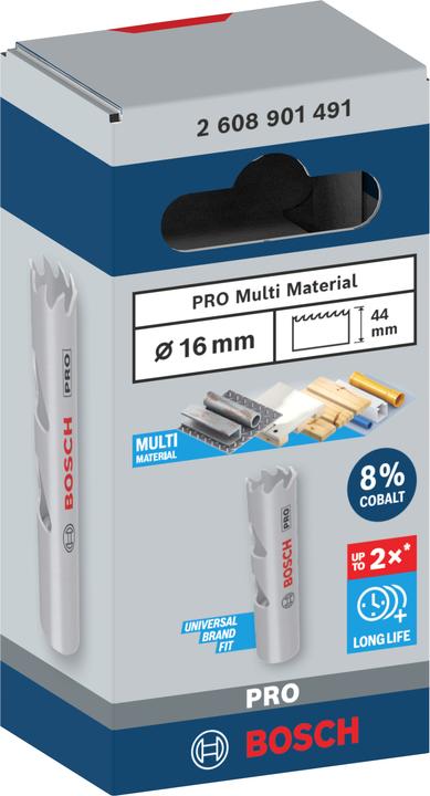 Produktbild Bosch Professional Zubehör PRO Multi Material Lochsäge, 16 mm, mit Gewinde (16 Millimeter)