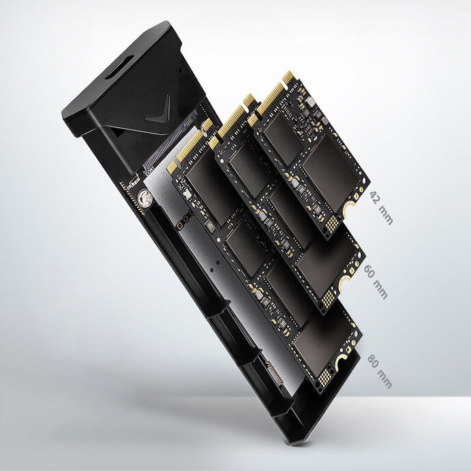 Actual product image Axagon Boitier external USB 3.2 EEM2-UB2 - NVMe M.2 Type 2280 (Noir) (M.2)