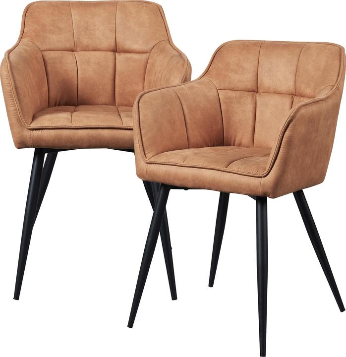 Stuhlbeine: Schwarz, Sitzbezug: Braun