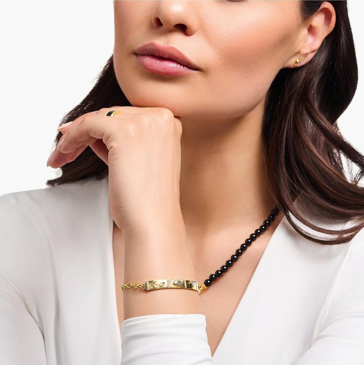 Produktbild Thomas Sabo Armband mit kosmischen Symbolen und bunten Steinen vergoldet (19 cm, Silber)