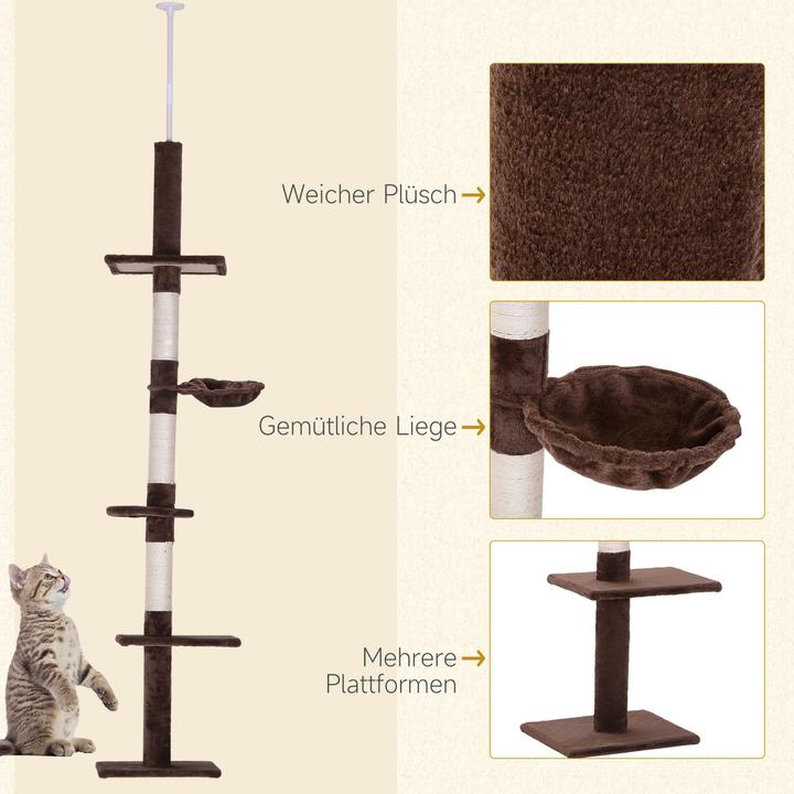 Actual product image PawHut Cat tree height adjustable (260 cm, Brown)